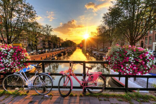 AMSTERDAM - Canal sunset in Spring (AmaWaterways image)